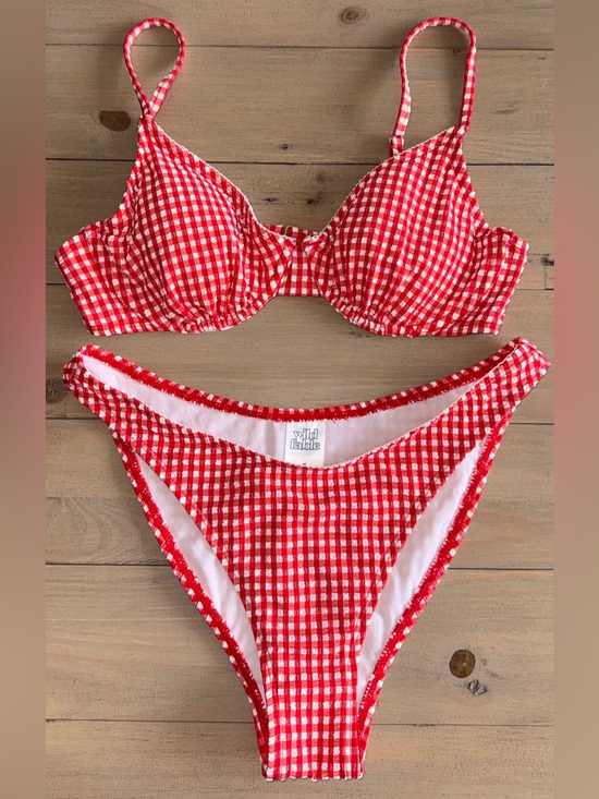 wild fable Other - Wild Fable Red and White Gingham Bikini Set Size Medium